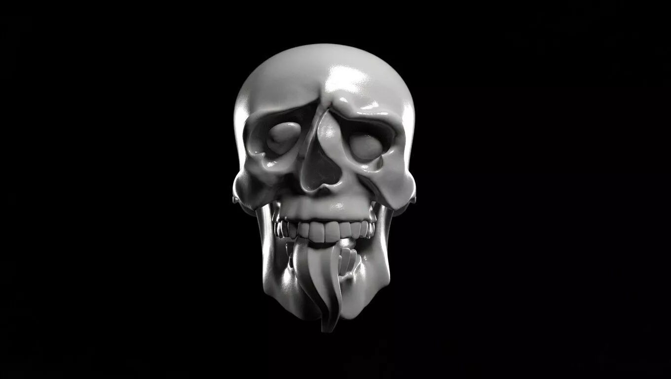Funny Skull STL OBJ Crazy 3D print model