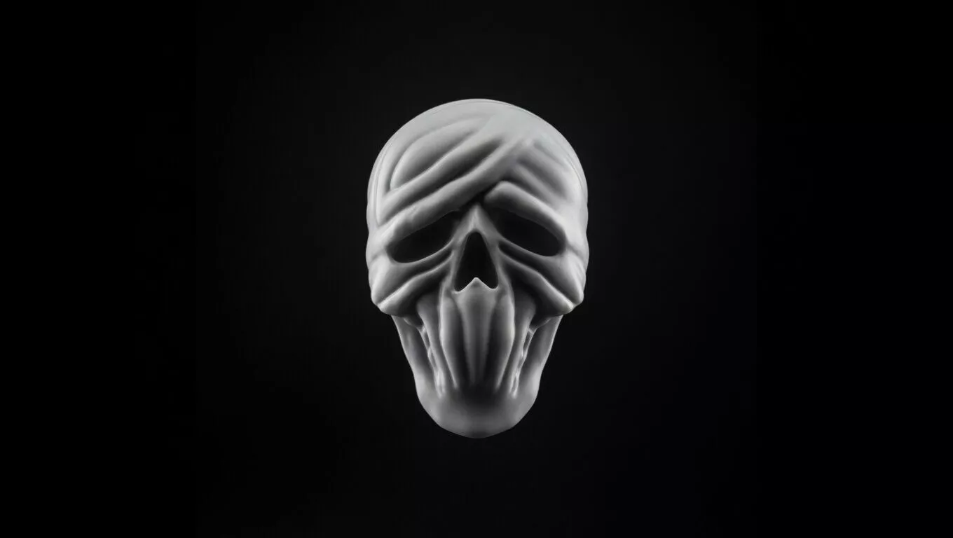 Masked Skull STL OBJ Dark Phantom Skull 3D Model 3D print model