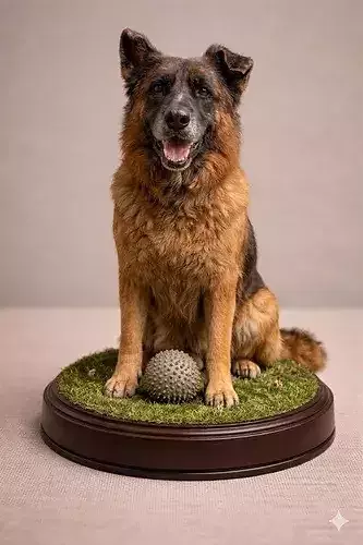 German Shepherd Companion STL Printable Dog Statue Figure 3D