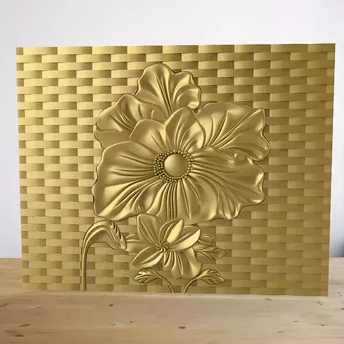 Classic Flower Basketweave Panel - ArtCAM CNC RLF 3D