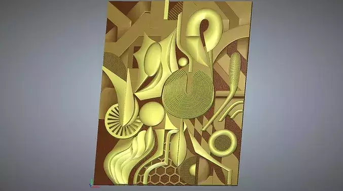 Modern Abstract Geometric Panel - ArtCAM CNC RLF 3D