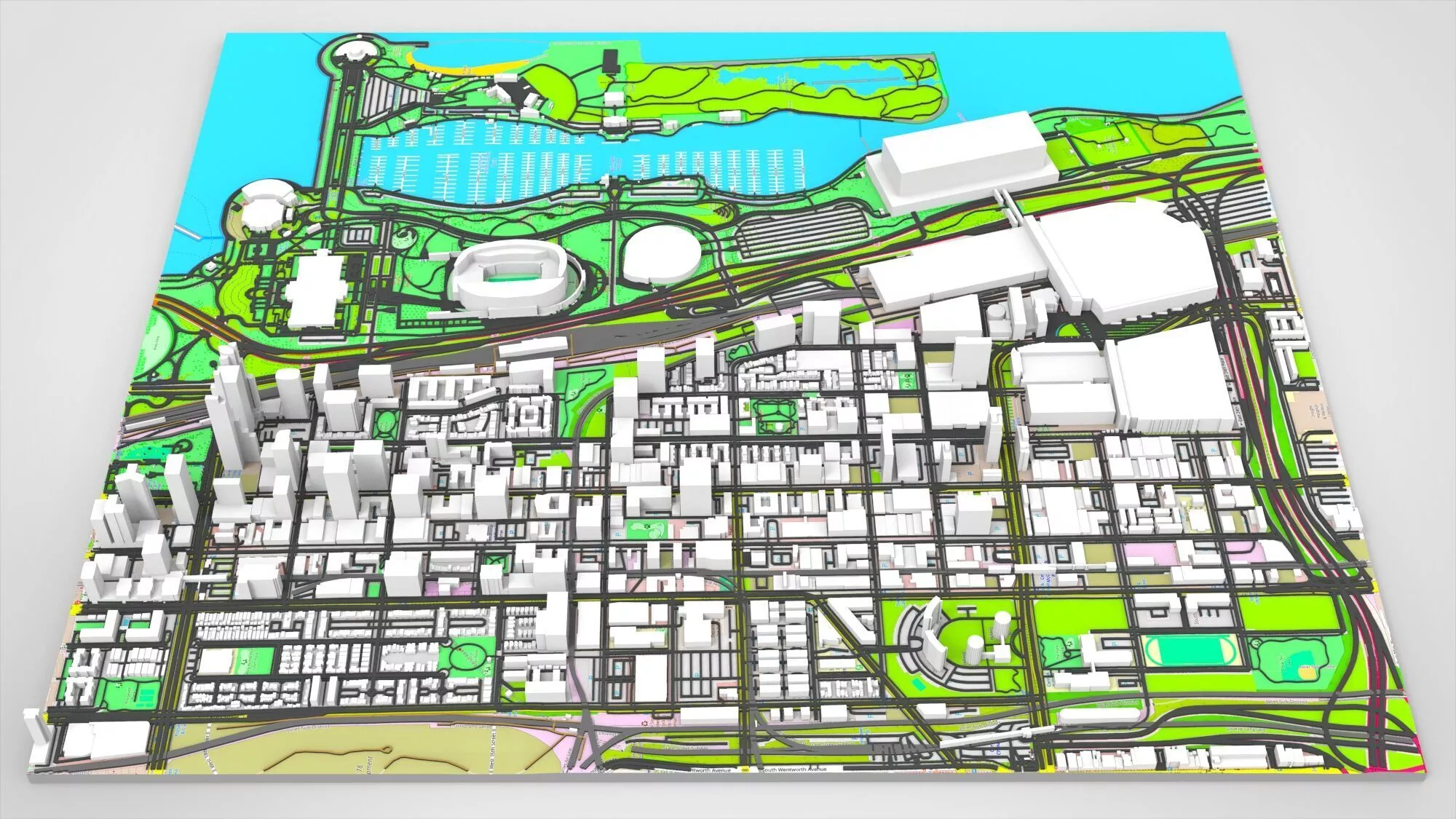 The Near South Side Chicago USA 3D model