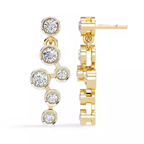 Solitaire Diamond Earring with render and detail images 9