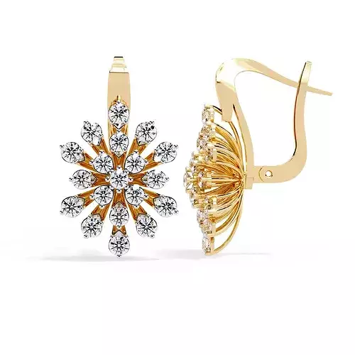 Solitaire Diamond Earring with render and detail images 8