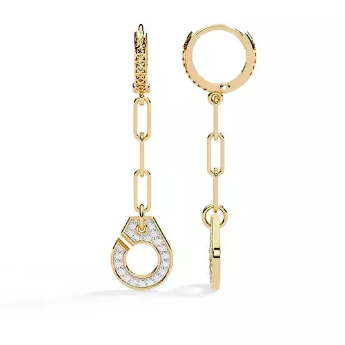 Solitaire Diamond Earring with render and detail images 6