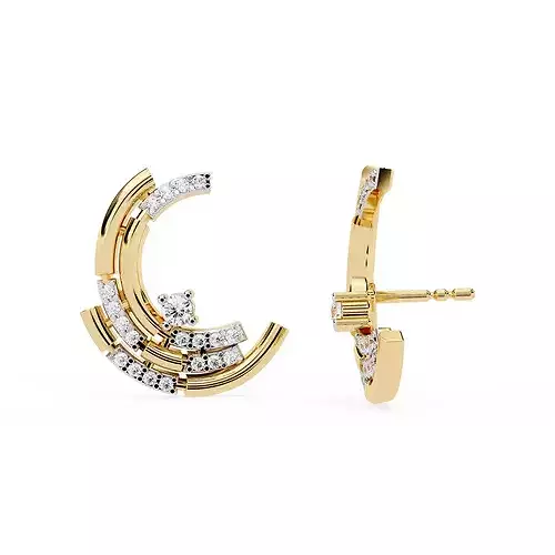 Solitaire Diamond Earring with render and detail images 47