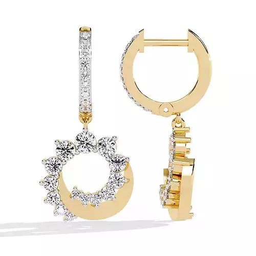 Solitaire Diamond Earring with render and detail images 46