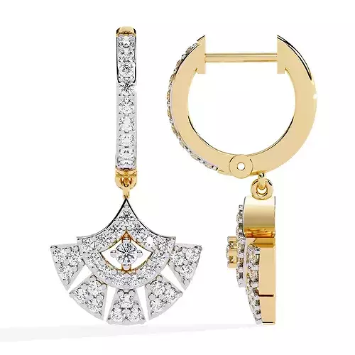 Solitaire Diamond Earring with render and detail images 45