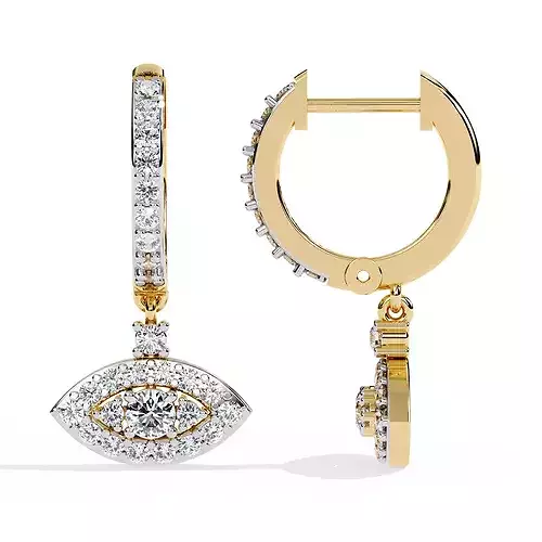 Solitaire Diamond Earring with render and detail images 44