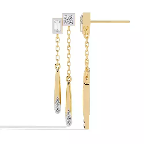 Solitaire Diamond Earring with render and detail images 43