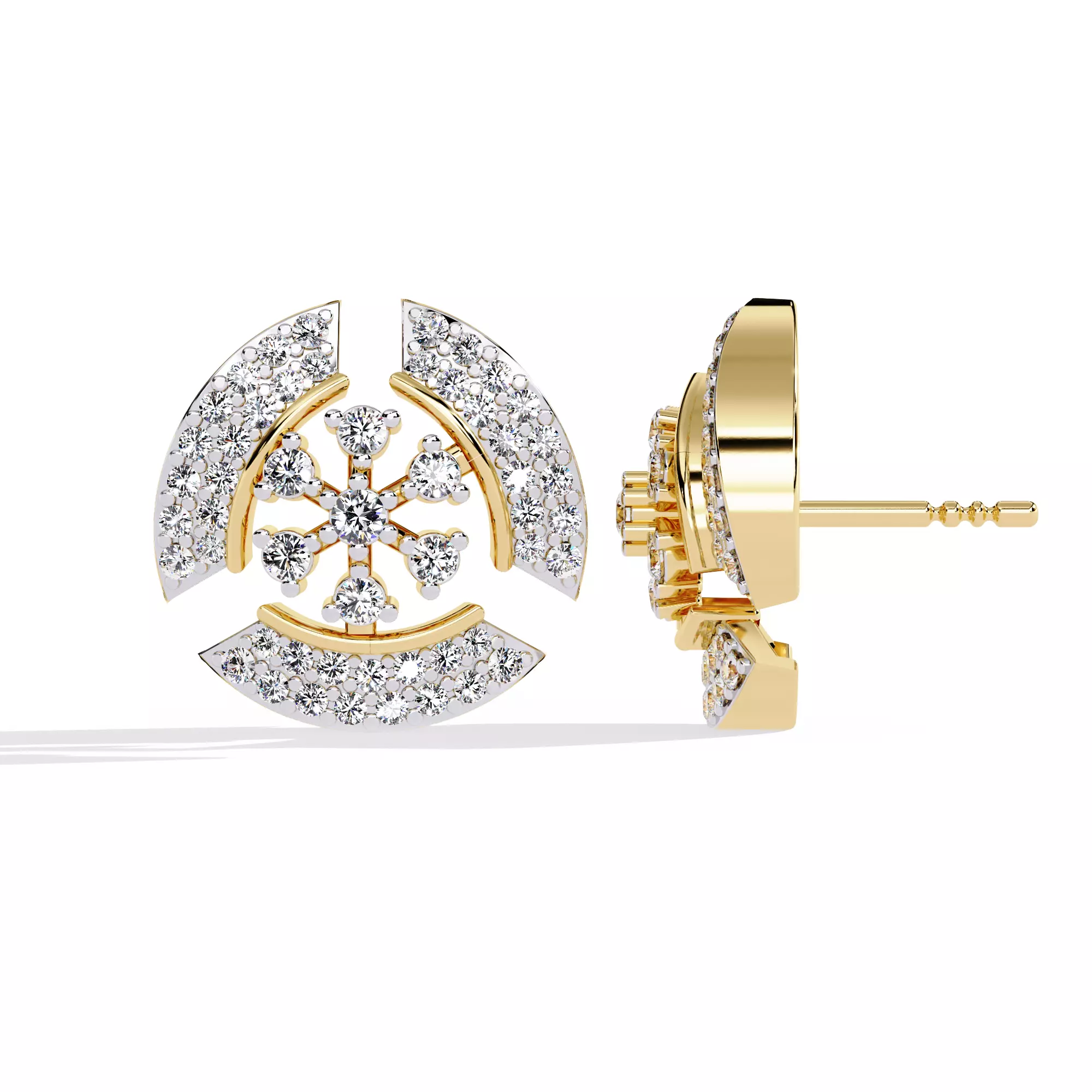 Solitaire Diamond Earring with render and detail images 40 3D print model
