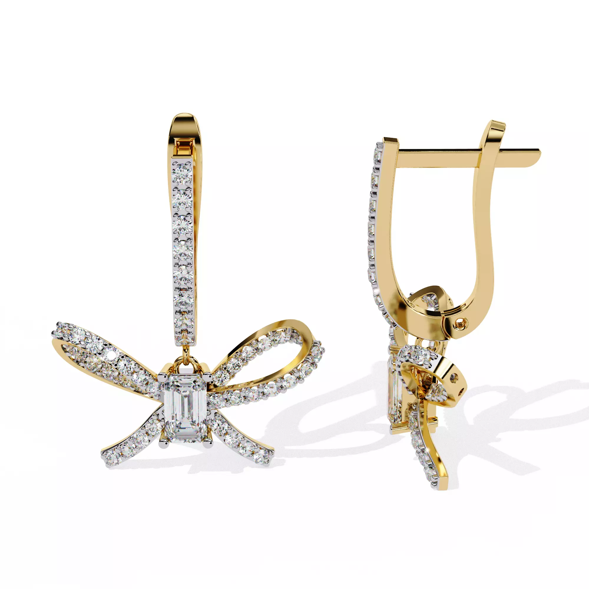 Solitaire Diamond Earring with render and detail images 37 3D print model