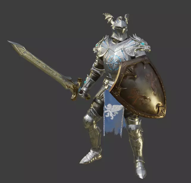 Warrior Low-poly 3D model