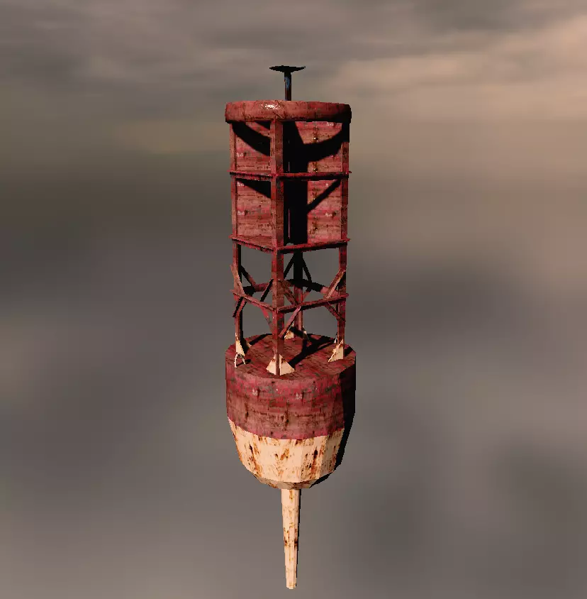 Low Poly 3D Model Red Ocean Buoy Low-poly 3D model