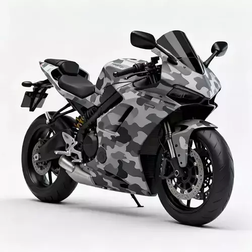 Tactical Camouflage Sport Bike Motorcycle 3d model