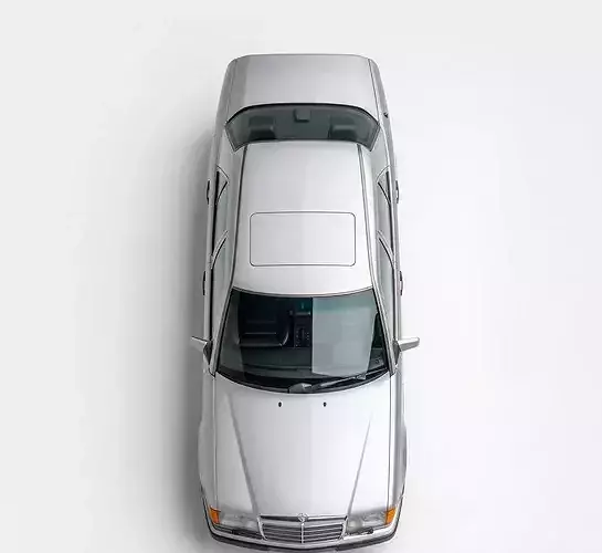 Classic Mercedes-Benz E-Class W124 Low-poly 3D model 4