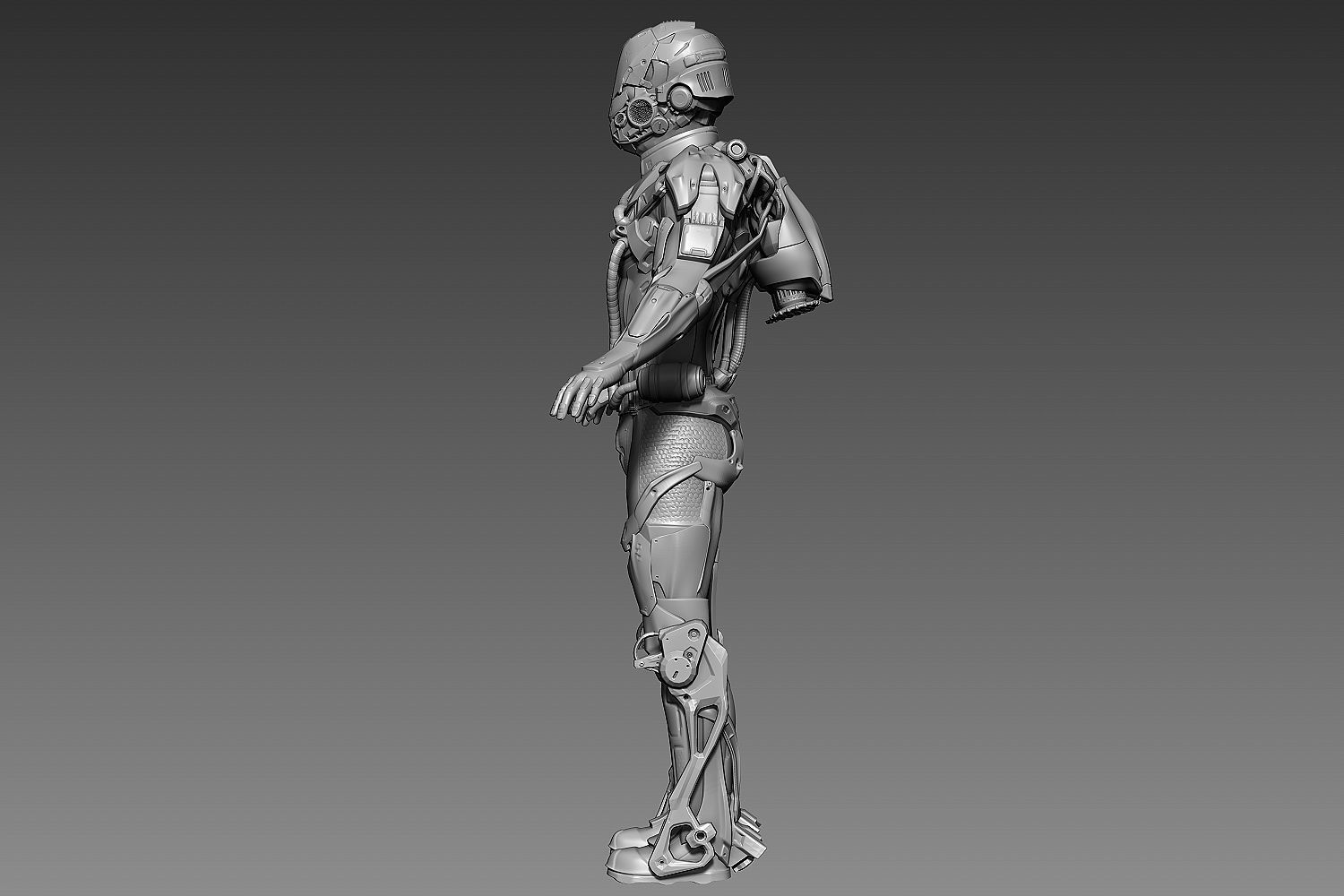 Futuristic Character 3D model_6