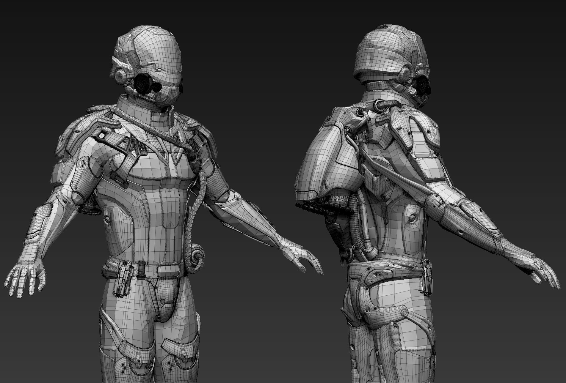 Futuristic Character 3D model_12