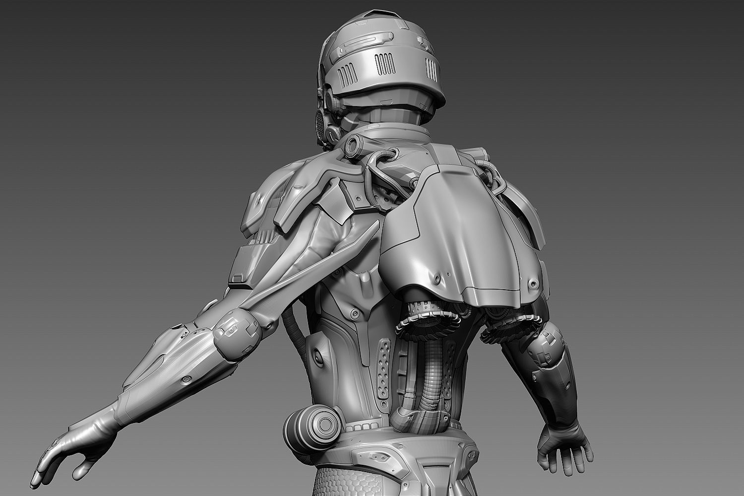 Futuristic Character 3D model_9