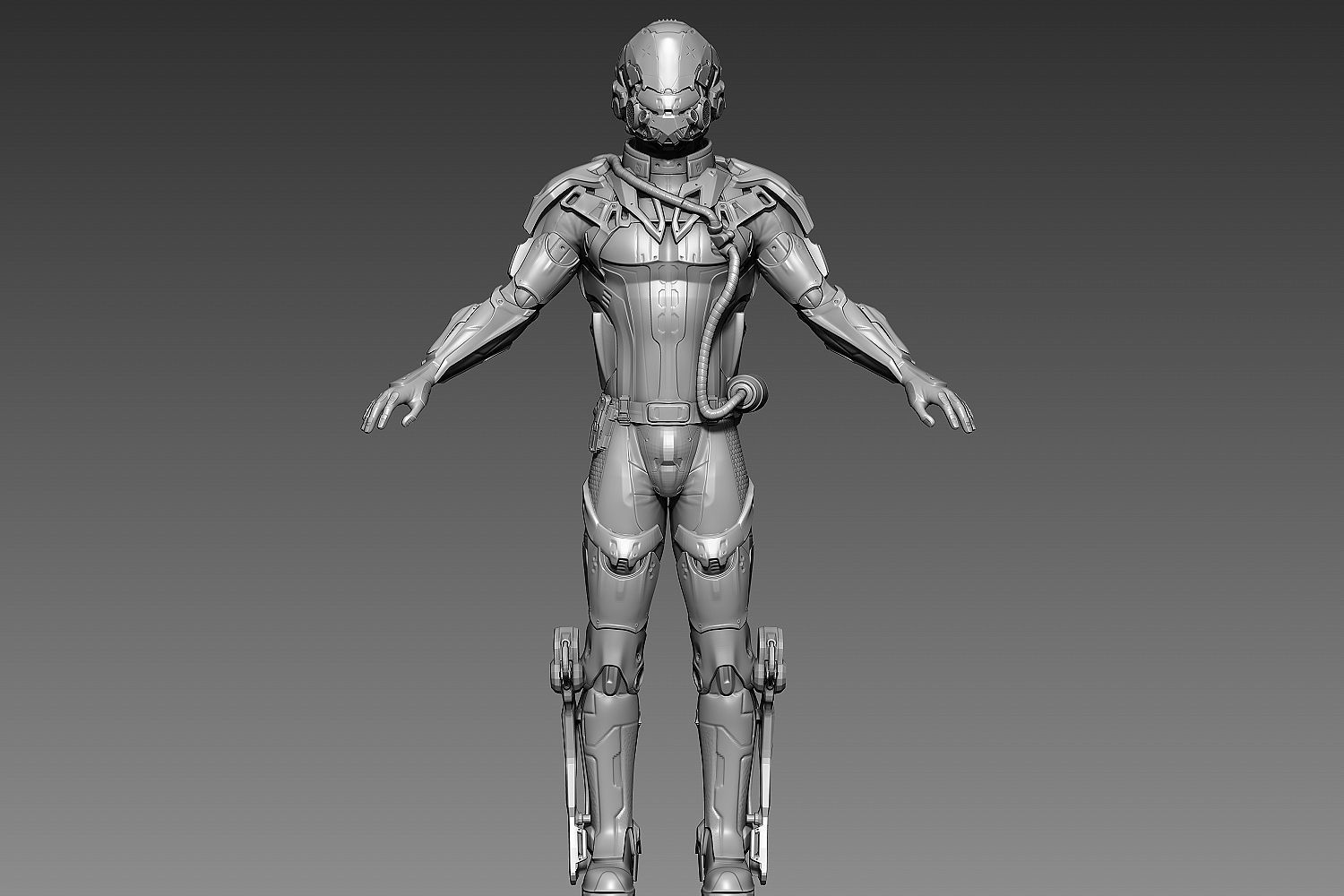 Futuristic Character 3D model_7