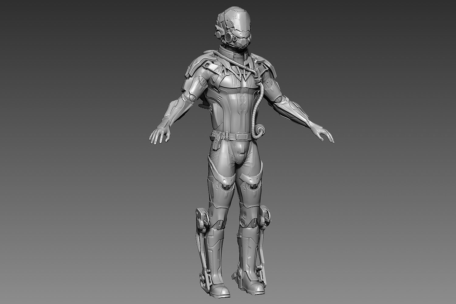 Futuristic Character 3D model_3
