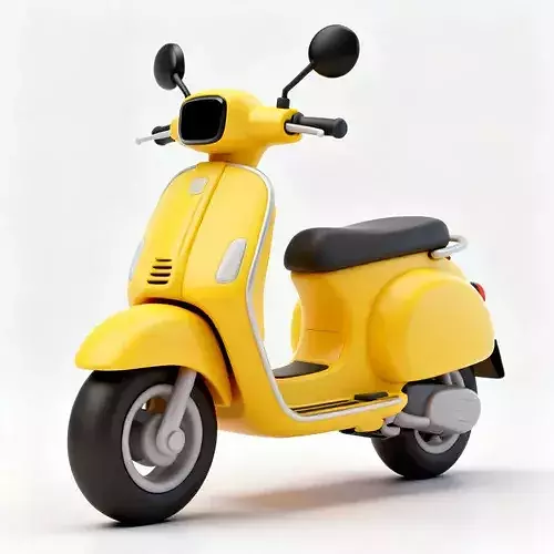 Stylized  Moped Yellow Scooter 3d model