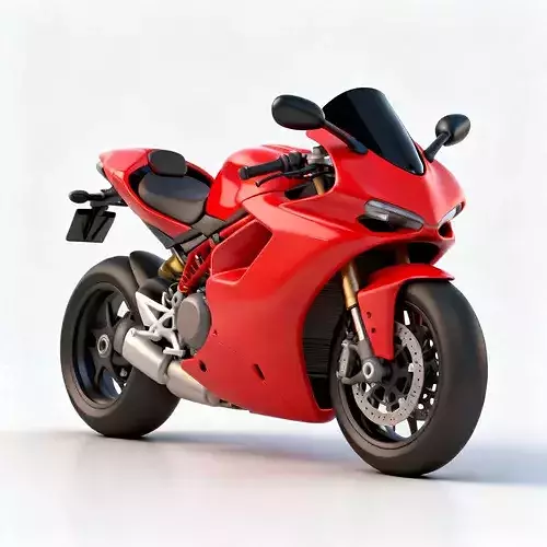 Modern Sport Bike Red Motorcycle 3d model