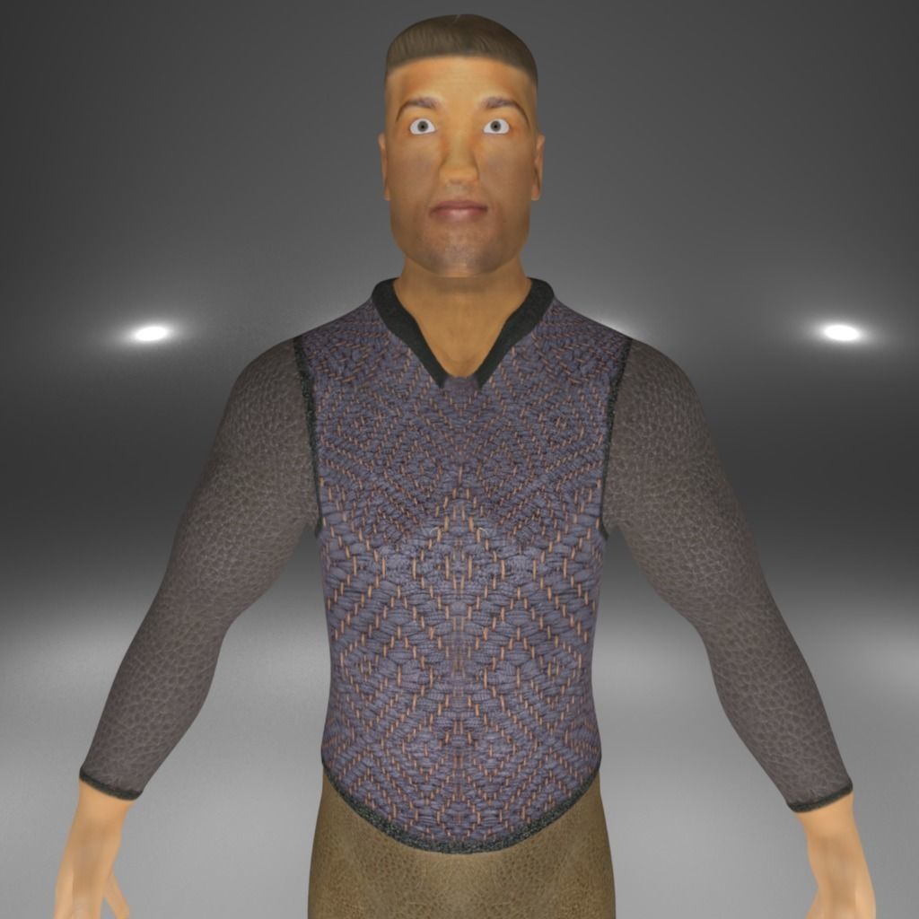 Knight Viking Man character no2 Low-poly 3D model_7