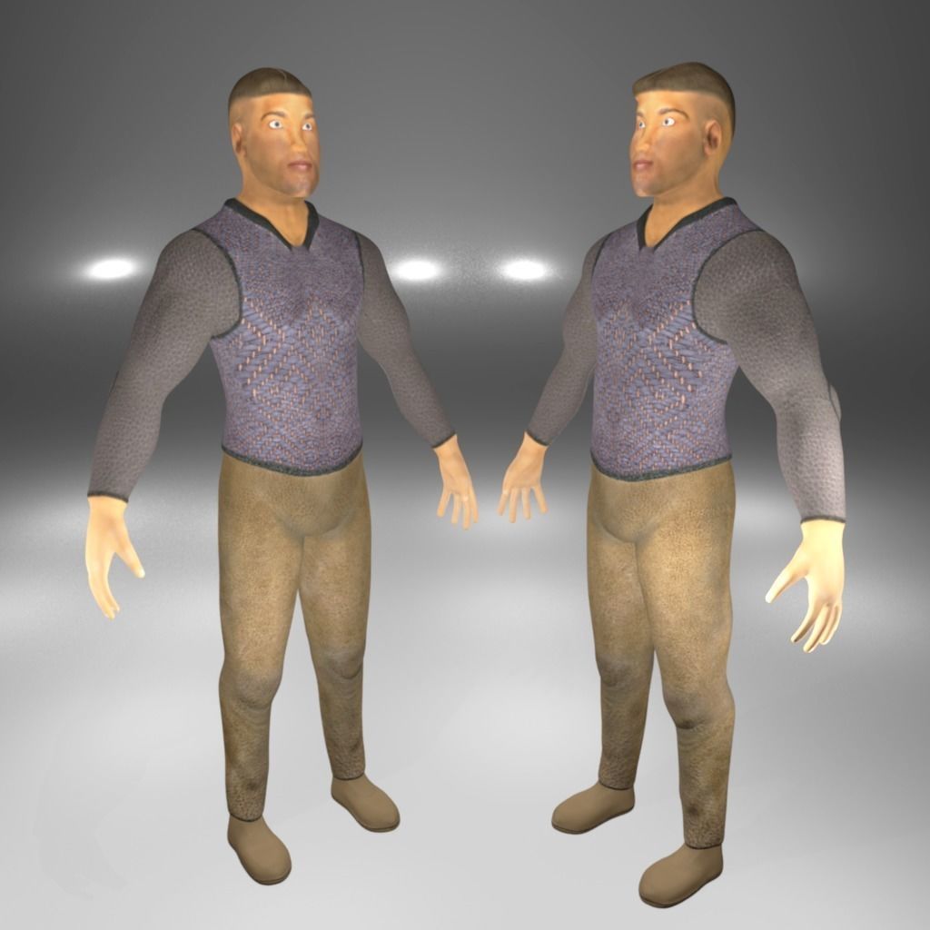 Knight Viking Man character no2 Low-poly 3D model_5