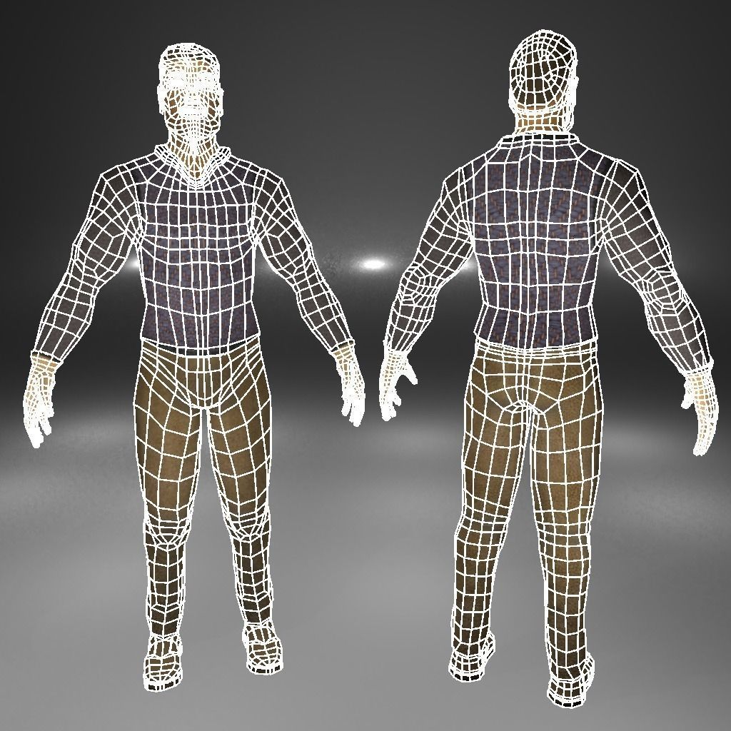 Knight Viking Man character no2 Low-poly 3D model_6