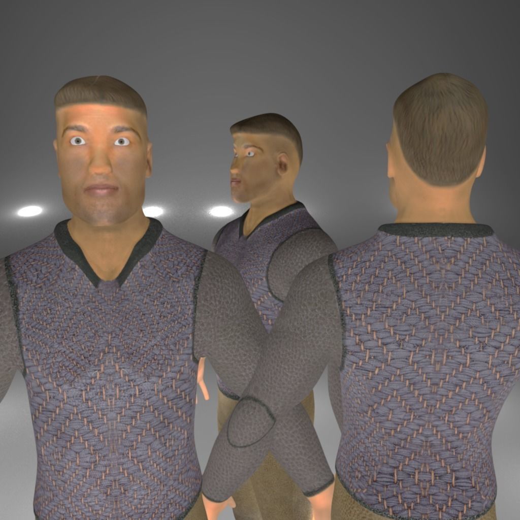 Knight Viking Man character no2 Low-poly 3D model_8