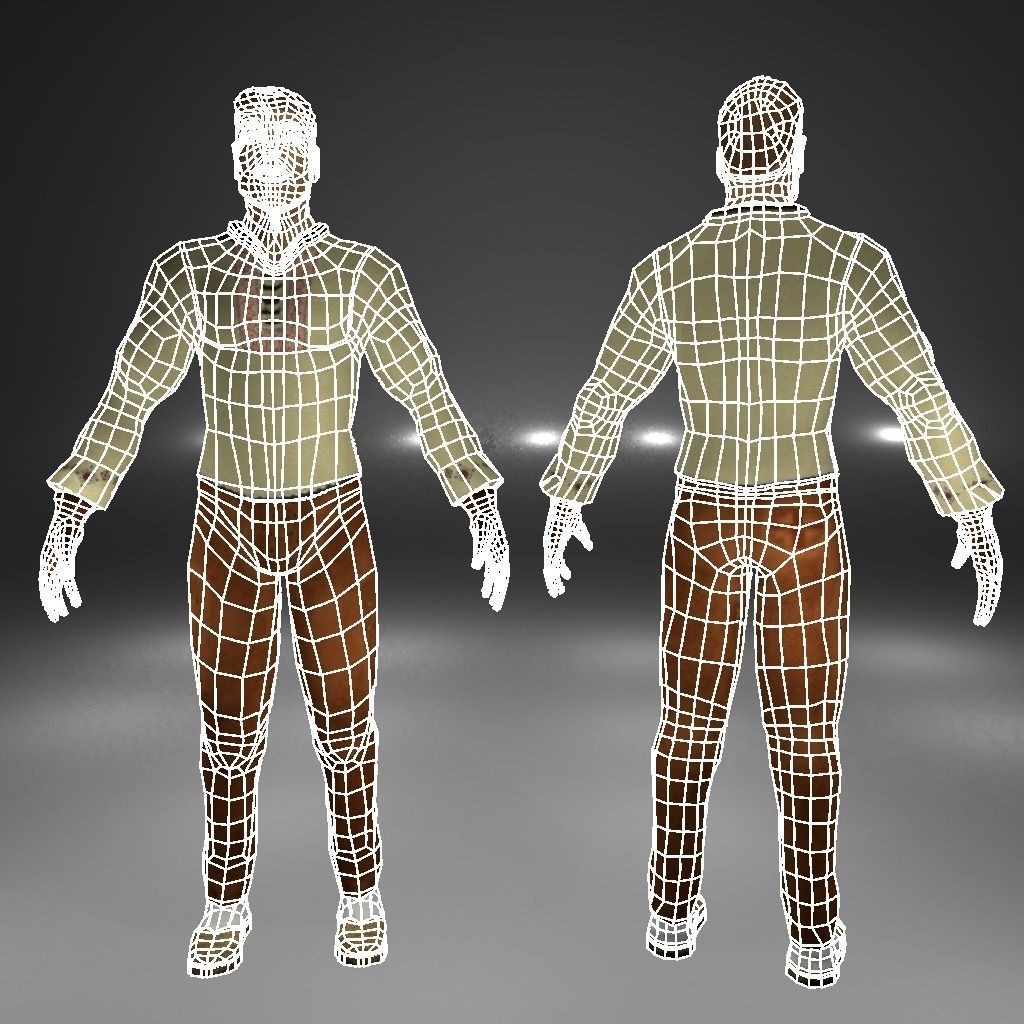 Knight Viking Man character no3 Low-poly 3D model_6