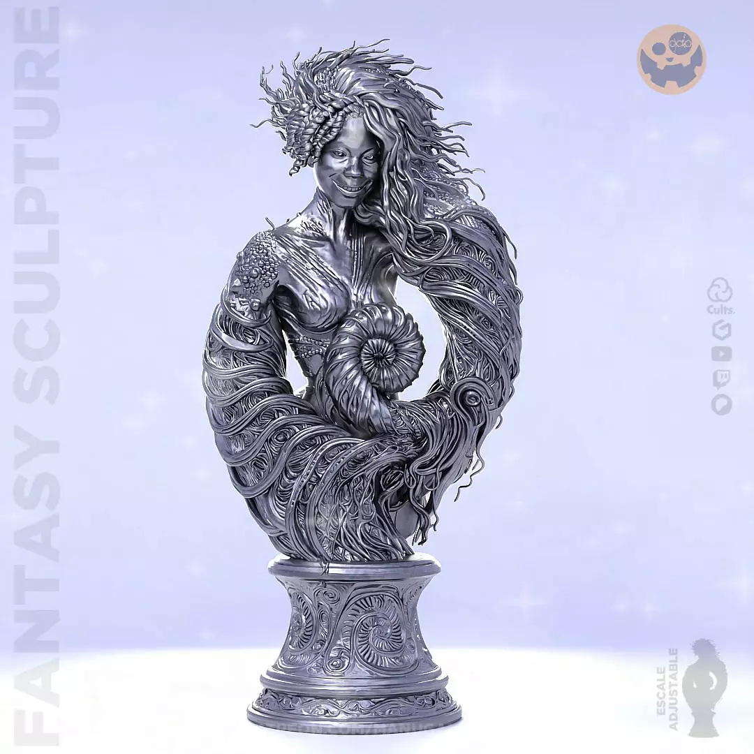 Thalassa Sea Goddess Bust 3D print model