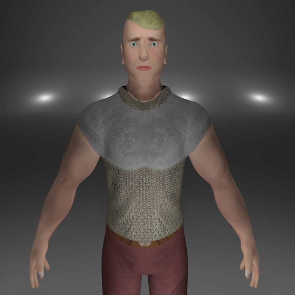 Knight Viking Man character no4 Low-poly 3D model_8