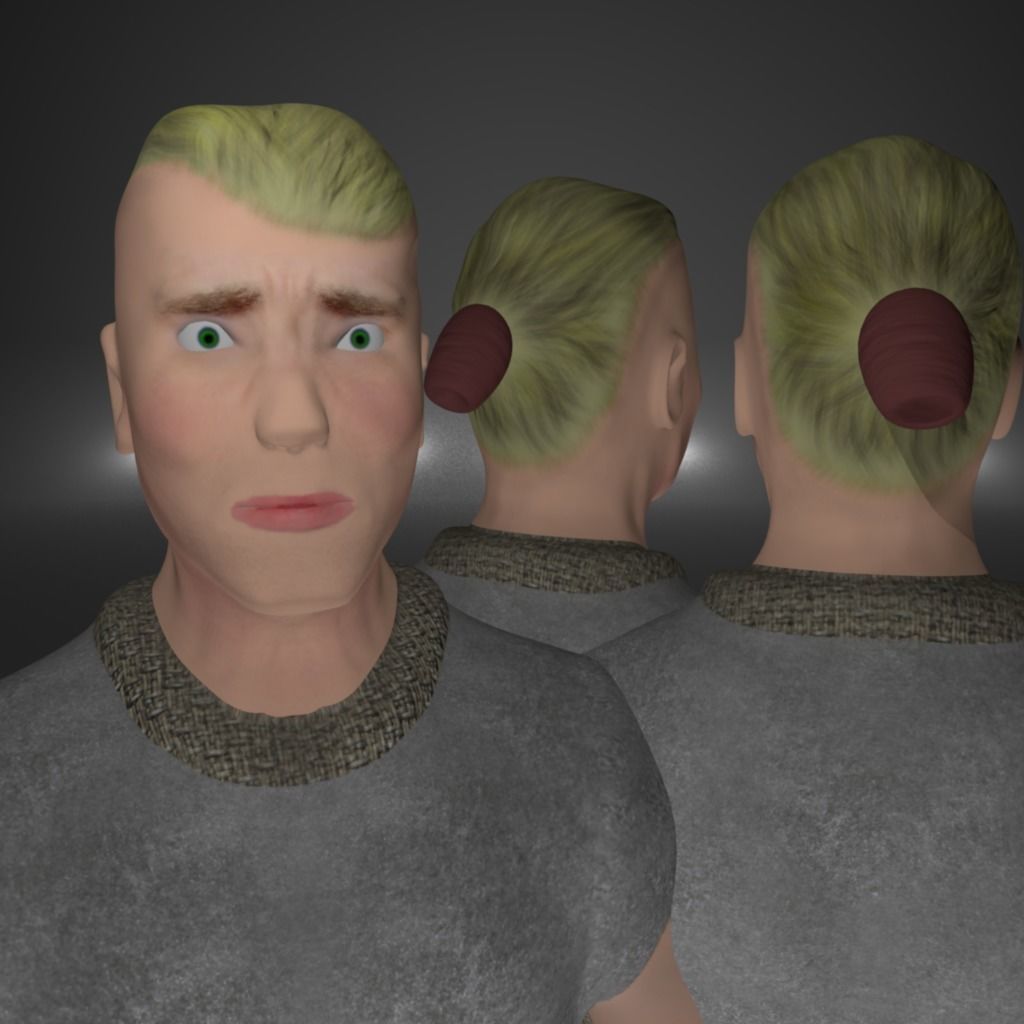 Knight Viking Man character no4 Low-poly 3D model_5