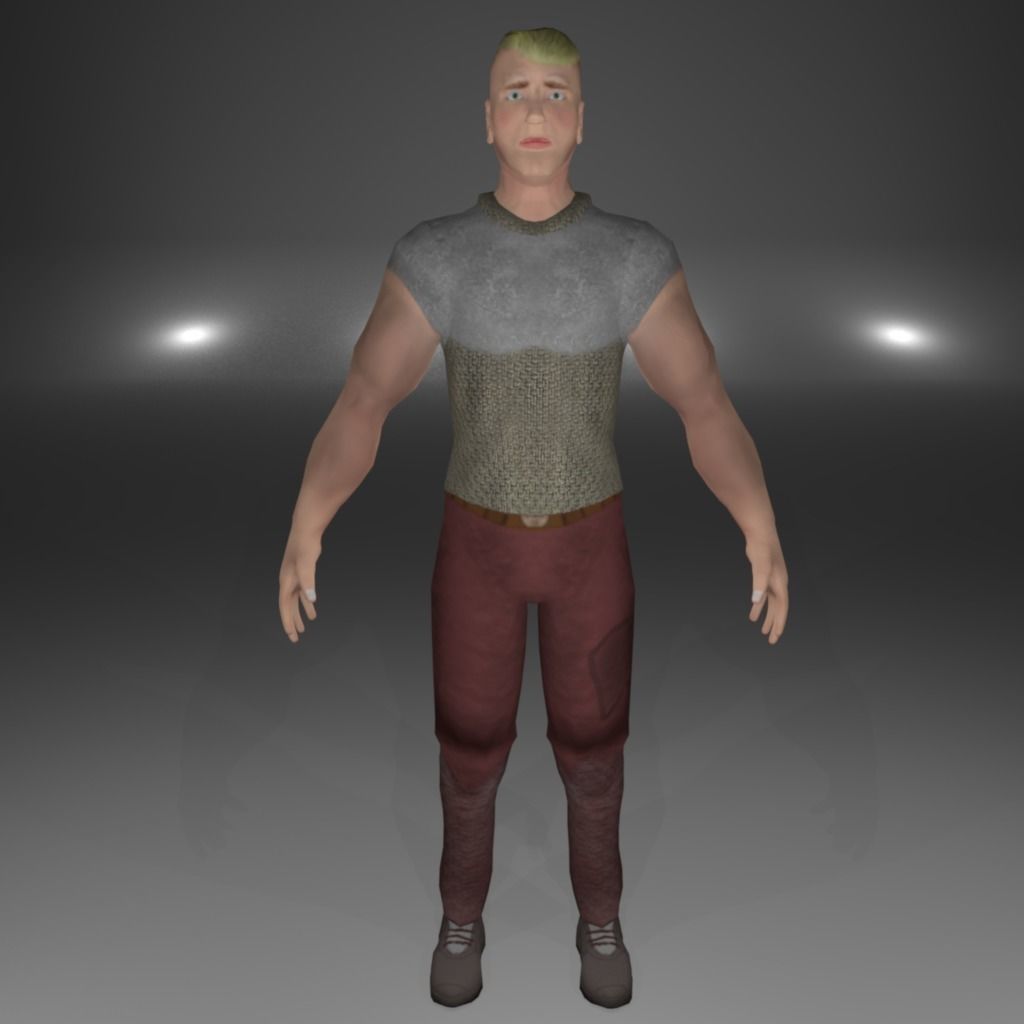Knight Viking Man character no4 Low-poly 3D model_2