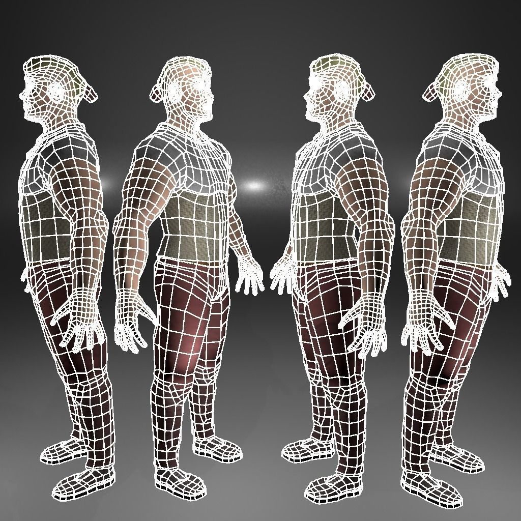 Knight Viking Man character no4 Low-poly 3D model_7