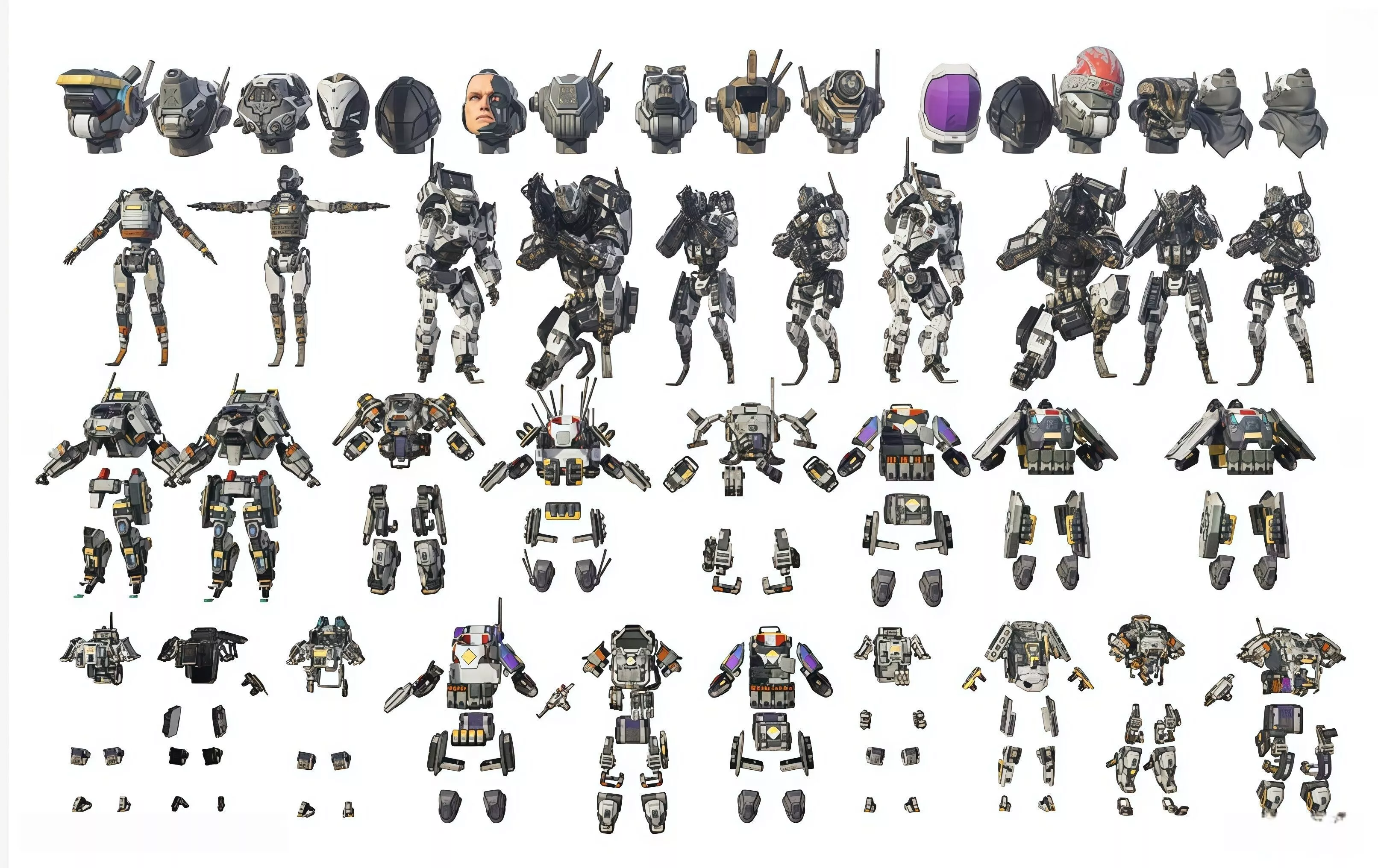 modular mecha Low-poly 3D model