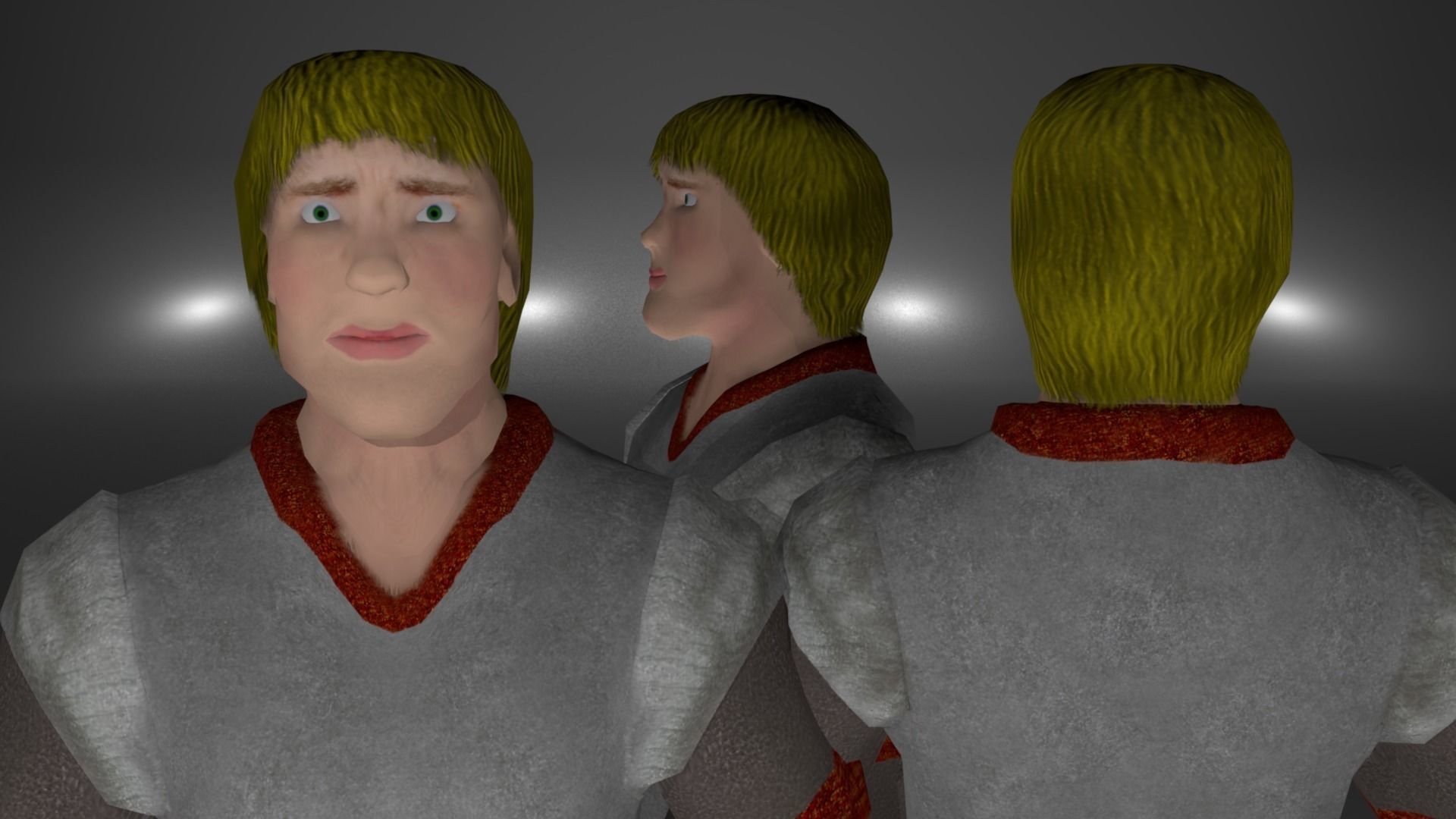 Knight Viking Man character no5 Low-poly 3D model_3