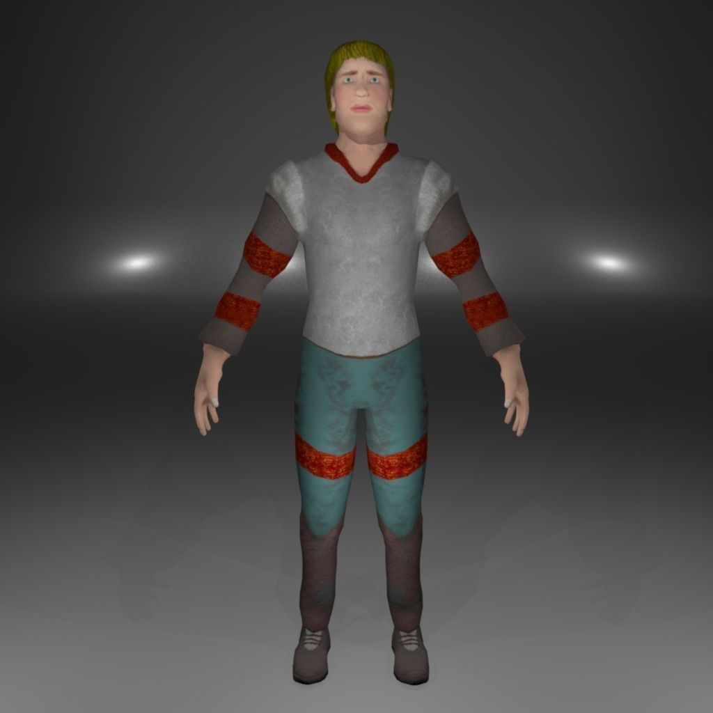 Knight Viking Man character no5 Low-poly 3D model_8