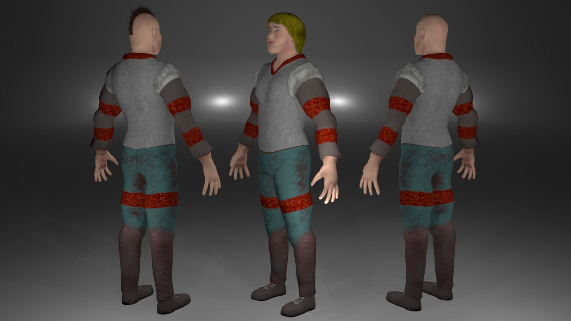 Knight Viking Man character no5 Low-poly 3D model_7