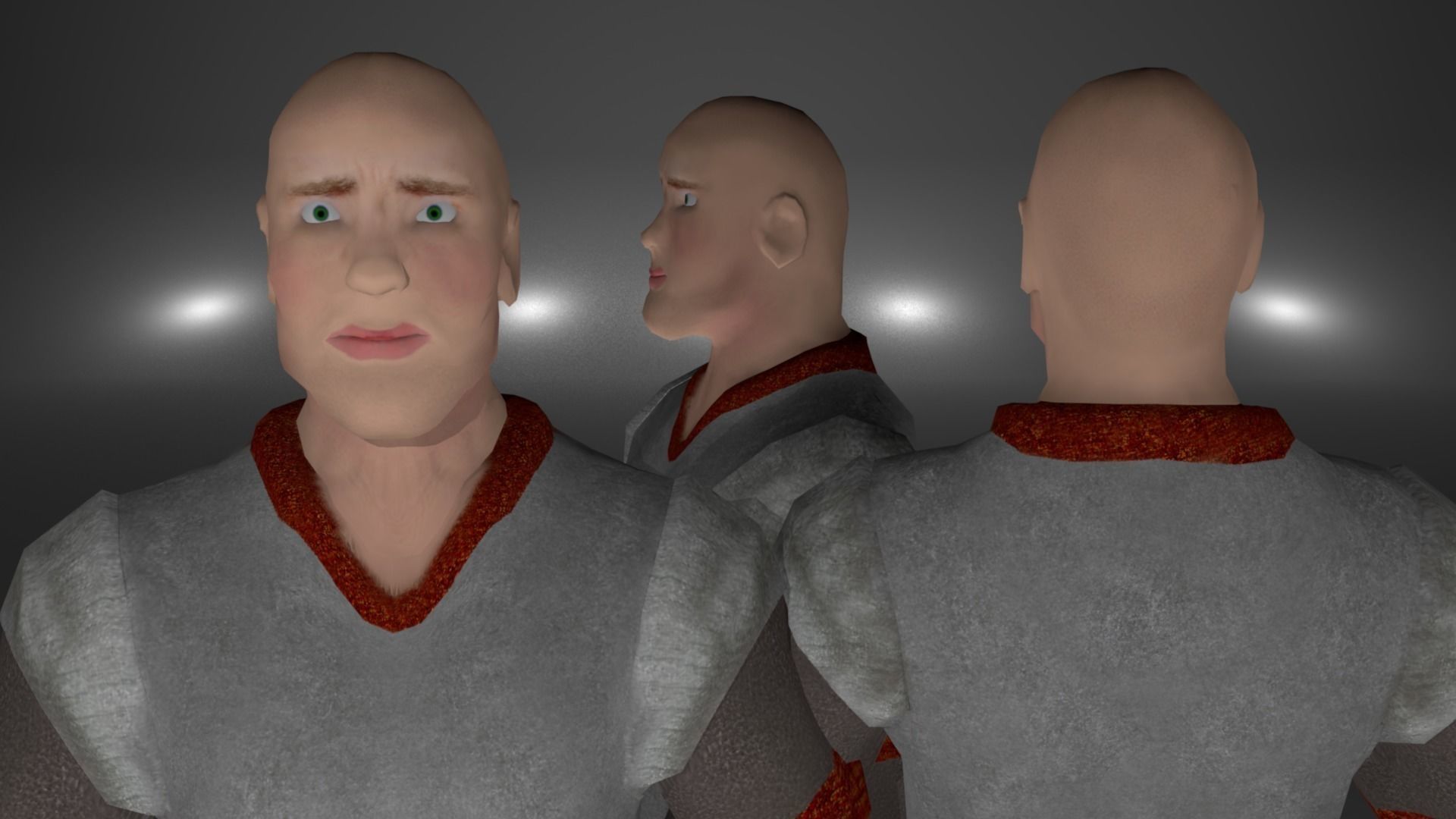 Knight Viking Man character no5 Low-poly 3D model_2