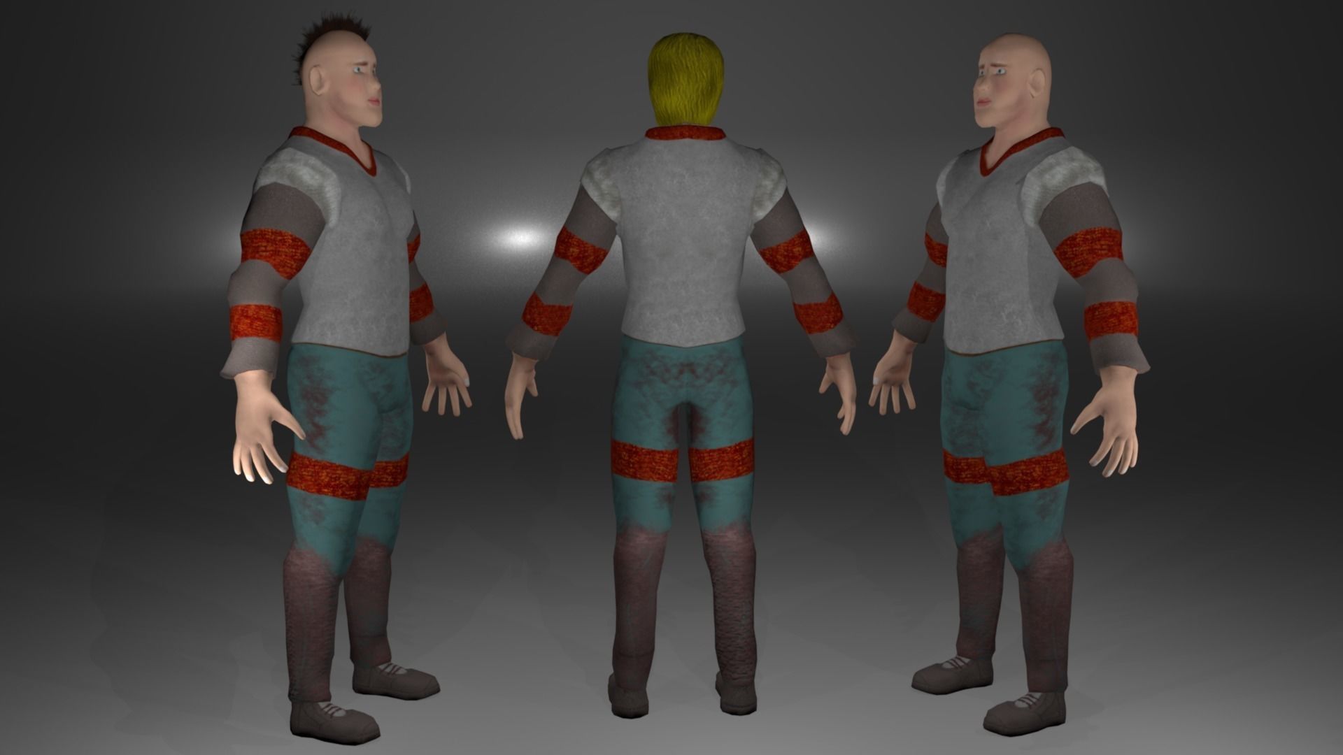 Knight Viking Man character no5 Low-poly 3D model_5