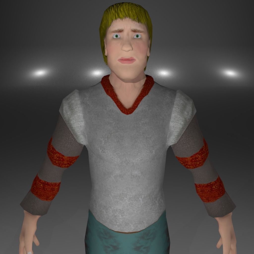 Knight Viking Man character no5 Low-poly 3D model_4