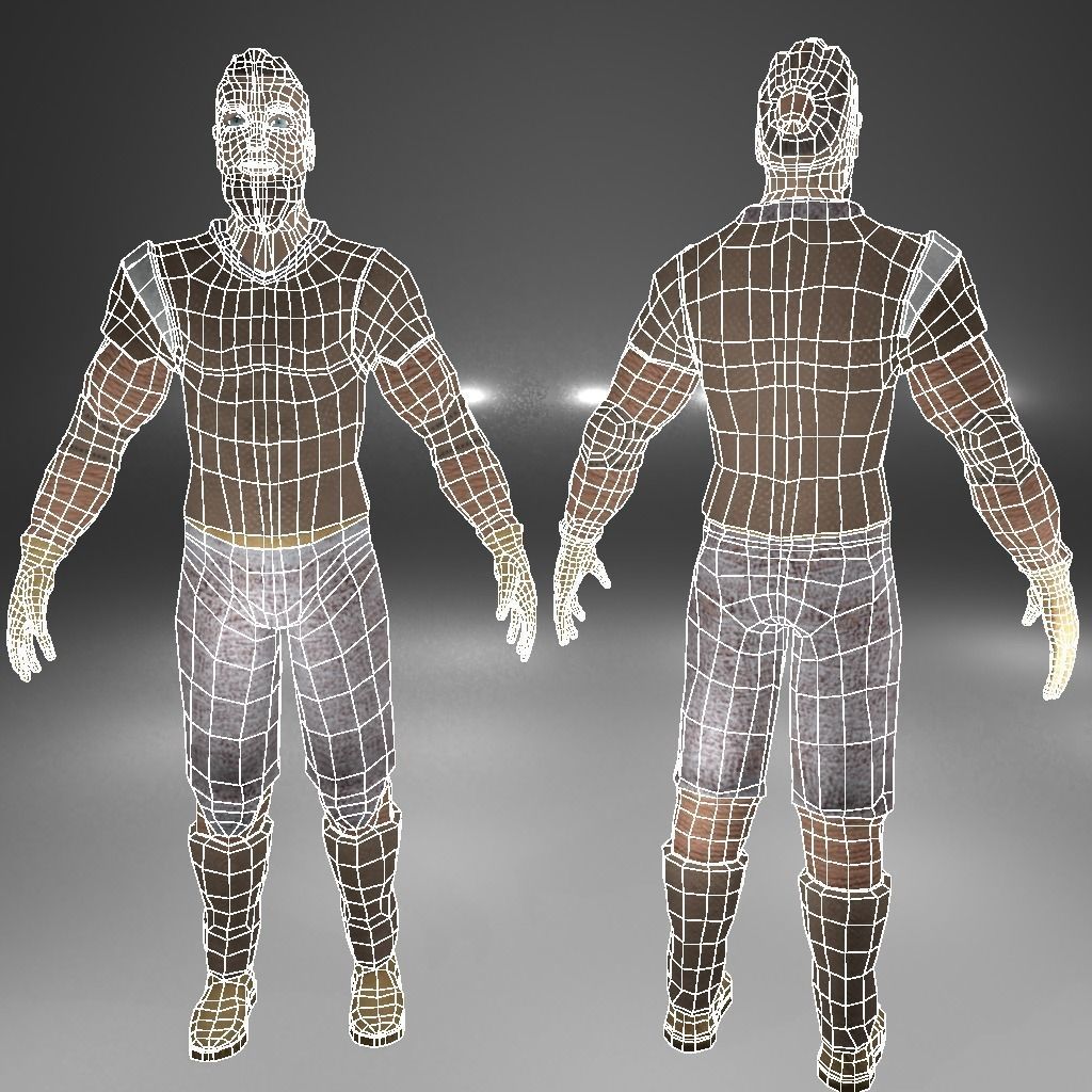 Knight Viking Man character no6 Low-poly 3D model_7