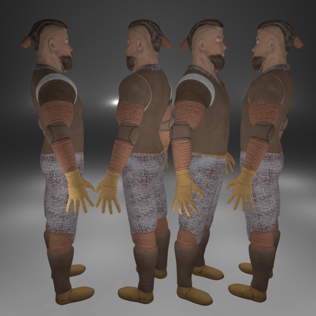Knight Viking Man character no6 Low-poly 3D model_5