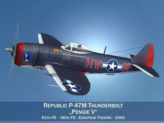 Republic P-47M Thunderbolt - Pengie V 3D model