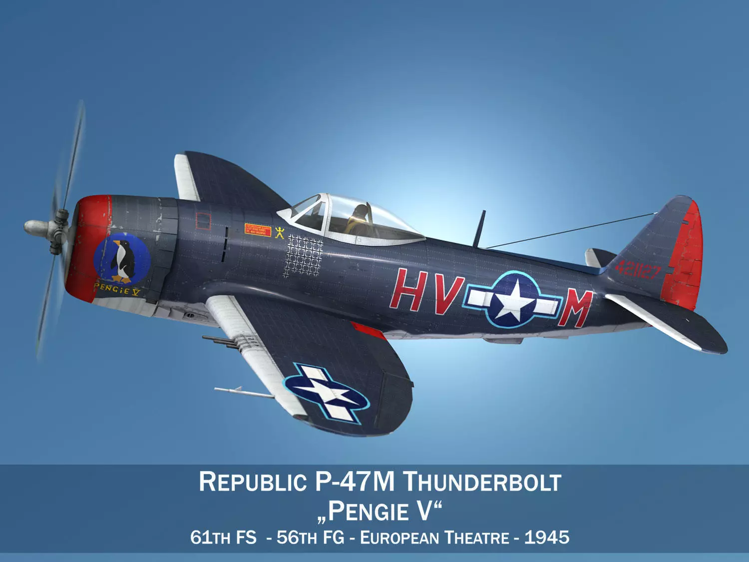 Republic P-47M Thunderbolt - Pengie V 3D model
