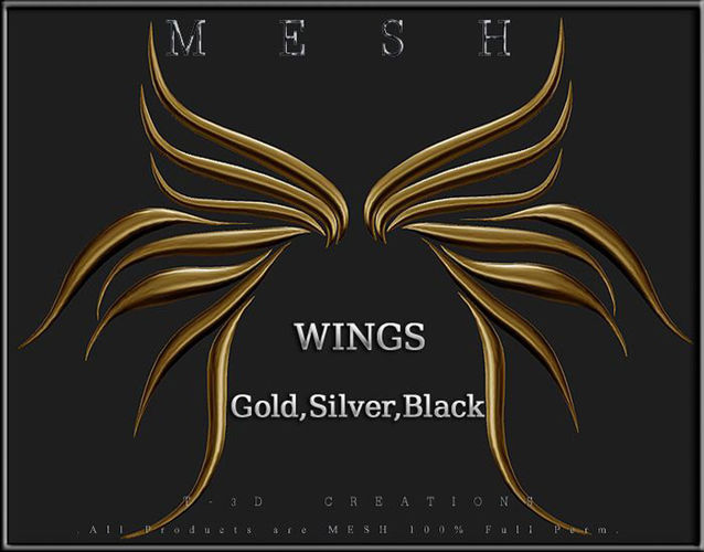 Wings 06 Low-poly 3D model