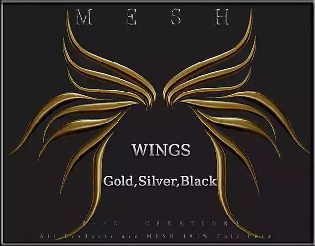 Wings 06 Low-poly 3D model